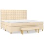 Box spring bed with cream-colored fabric mattress 200x200 cm by , Beds and slatted bases - Ref: Foro24-3137506, Price: 698,81...