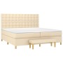 Box spring bed with cream-colored fabric mattress 200x200 cm by , Beds and slatted bases - Ref: Foro24-3137506, Price: 698,81...