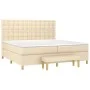 Cama box spring con colchón tela color crema 200x200 cm de , Camas y somieres - Ref: Foro24-3137506, Precio: 724,74 €, Descue...