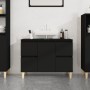 Armario para lavabo madera contrachapada negro 80x33x60 cm de , Tocadores de baño - Ref: Foro24-821269, Precio: 74,06 €, Desc...
