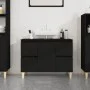Armario para lavabo madera contrachapada negro 80x33x60 cm de , Tocadores de baño - Ref: Foro24-821269, Precio: 73,76 €, Desc...