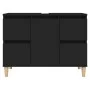 Waschbeckenunterschrank aus schwarzem Sperrholz 80x33x60 cm von , Badezimmerwaschtische - Ref: Foro24-821269, Preis: 72,87 €,...
