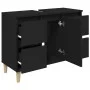 Armario para lavabo madera contrachapada negro 80x33x60 cm de , Tocadores de baño - Ref: Foro24-821269, Precio: 73,76 €, Desc...