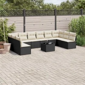 Garden sofa set 11 pieces and black synthetic rattan cushions by , Garden sets - Ref: Foro24-3249935, Price: 593,29 €, Discou...