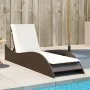Liegestuhl mit braunem Kunststoff-Rattan-Kissen 60x205x73 cm. von , Liegen - Ref: Foro24-368279, Preis: 156,22 €, Rabatt: %