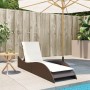 Tumbona con cojín ratán sintético marrón 60x205x73 cm de , Tumbonas - Ref: Foro24-368279, Precio: 159,42 €, Descuento: %