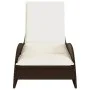 Liegestuhl mit braunem Kunststoff-Rattan-Kissen 60x205x73 cm. von , Liegen - Ref: Foro24-368279, Preis: 156,22 €, Rabatt: %