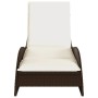 Tumbona con cojín ratán sintético marrón 60x205x73 cm de , Tumbonas - Ref: Foro24-368279, Precio: 159,42 €, Descuento: %