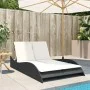 Sun lounger with black synthetic rattan cushions 114x205x73 cm by , Loungers - Ref: Foro24-368287, Price: 235,74 €, Discount: %