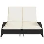 Sun lounger with black synthetic rattan cushions 114x205x73 cm by , Loungers - Ref: Foro24-368287, Price: 235,74 €, Discount: %