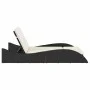 Sun lounger with black synthetic rattan cushions 114x205x73 cm by , Loungers - Ref: Foro24-368287, Price: 235,74 €, Discount: %