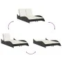 Sun lounger with black synthetic rattan cushions 114x205x73 cm by , Loungers - Ref: Foro24-368287, Price: 235,74 €, Discount: %