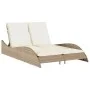 Liegestuhl mit beigen synthetischen Rattankissen 114x205x73 cm von , Liegen - Ref: Foro24-368291, Preis: 262,52 €, Rabatt: %