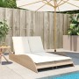 Liegestuhl mit beigen synthetischen Rattankissen 114x205x73 cm von , Liegen - Ref: Foro24-368291, Preis: 251,20 €, Rabatt: %
