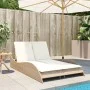 Liegestuhl mit beigen synthetischen Rattankissen 114x205x73 cm von , Liegen - Ref: Foro24-368291, Preis: 262,52 €, Rabatt: %