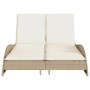 Liegestuhl mit beigen synthetischen Rattankissen 114x205x73 cm von , Liegen - Ref: Foro24-368291, Preis: 251,20 €, Rabatt: %