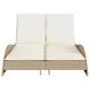 Liegestuhl mit beigen synthetischen Rattankissen 114x205x73 cm von , Liegen - Ref: Foro24-368291, Preis: 262,52 €, Rabatt: %