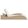 Synthetic rattan sun lounger with beige cushions 114x205x73 cm by , Loungers - Ref: Foro24-368291, Price: 251,20 €, Discount: %