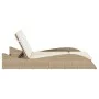 Tumbona con cojines ratán sintético beige 114x205x73 cm de , Tumbonas - Ref: Foro24-368291, Precio: 261,25 €, Descuento: %