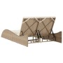 Synthetic rattan sun lounger with beige cushions 114x205x73 cm by , Loungers - Ref: Foro24-368291, Price: 251,20 €, Discount: %