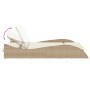 Synthetic rattan sun lounger with beige cushions 114x205x73 cm by , Loungers - Ref: Foro24-368291, Price: 251,20 €, Discount: %