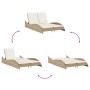 Liegestuhl mit beigen synthetischen Rattankissen 114x205x73 cm von , Liegen - Ref: Foro24-368291, Preis: 251,20 €, Rabatt: %