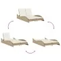 Liegestuhl mit beigen synthetischen Rattankissen 114x205x73 cm von , Liegen - Ref: Foro24-368291, Preis: 262,52 €, Rabatt: %