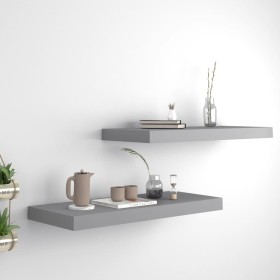 Estante flotante pared 2 uds gris MDF 60x23,5x3,8 cm de vidaXL, Estantes y estanterías - Ref: Foro24-323854, Precio: 34,81 €,...