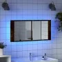 Bathroom cabinet with smoked oak mirror and LED light 100x12x45 cm by , bathroom vanities - Ref: Foro24-834959, Price: 90,44 ...
