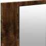Armario de baño con espejo y luz LED roble ahumado 100x12x45 cm de , Tocadores de baño - Ref: Foro24-834959, Precio: 94,28 €,...