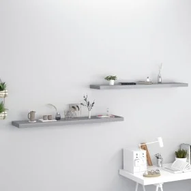 Floating wall shelves 2 pcs MDF gray 120x23.5x3.8 cm by vidaXL, Shelves and shelves - Ref: Foro24-323863, Price: 59,91 €, Dis...