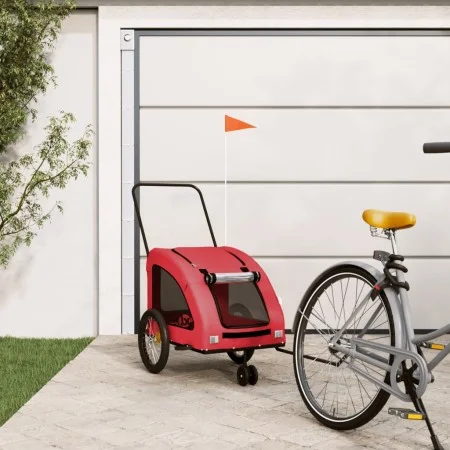 Bicycle pet trailer, iron frame, red Oxford fabric by , pet strollers - Ref: Foro24-93985, Price: 122,56 €, Discount: %