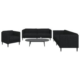 3-piece black fabric sofa set by , Sofas - Ref: Foro24-3209231, Price: 763,01 €, Discount: %