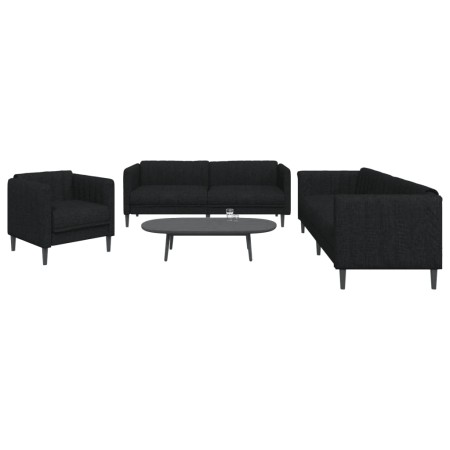 3-piece black fabric sofa set by , Sofas - Ref: Foro24-3209231, Price: 790,80 €, Discount: %