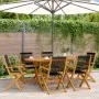 Set de comedor jardín 7 pzas polipropileno madera maciza negro de , Conjuntos de jardín - Ref: Foro24-3281709, Precio: 534,71...