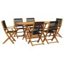 7-piece garden dining set made of solid black polypropylene wood. by , Garden sets - Ref: Foro24-3281709, Price: 564,76 €, Di...
