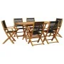 Set de comedor jardín 7 pzas polipropileno madera maciza negro de , Conjuntos de jardín - Ref: Foro24-3281709, Precio: 534,71...