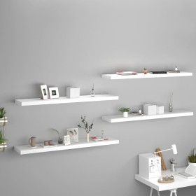 Estante flotante de pared 4 uds MDF blanco 120x23,5x3,8 cm de vidaXL, Estantes y estanterías - Ref: Foro24-323822, Precio: 96...