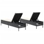 Tumbonas con cojines 2 unidades ratán sintético negro de , Tumbonas - Ref: Foro24-3261587, Precio: 296,61 €, Descuento: %