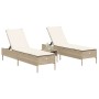 Sun loungers with cushions 2 units synthetic rattan beige by , Loungers - Ref: Foro24-3261591, Price: 328,15 €, Discount: %