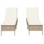Liegestühle mit Kissen, 2 Stück, aus synthetischem Rattan in Beige. von , Liegen - Ref: Foro24-3261591, Preis: 314,98 €, Raba...