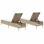 Liegestühle mit Kissen, 2 Stück, aus synthetischem Rattan in Beige. von , Liegen - Ref: Foro24-3261591, Preis: 314,98 €, Raba...