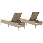 Sun loungers with cushions 2 units synthetic rattan beige by , Loungers - Ref: Foro24-3261591, Price: 328,15 €, Discount: %