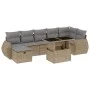 Garden sofa set with 8 pieces of synthetic beige rattan and cushions. by , Garden sets - Ref: Foro24-3275149, Price: 569,68 €...