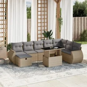 Garden sofa set 9 pieces with beige synthetic rattan cushions by , Garden sets - Ref: Foro24-3275189, Price: 622,25 €, Discou...