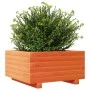 Solid pine wood planter in brown wax 50x50x26.5 cm by , Pots and planters - Ref: Foro24-847295, Price: 57,18 €, Discount: %