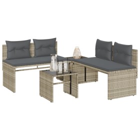 Set de sofás de jardín 4 pzas y cojines ratán sintético gris de , Conjuntos de jardín - Ref: Foro24-4003883, Precio: 287,07 €...