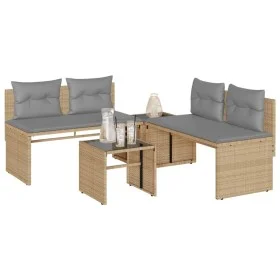 Garden sofa set with 4-piece synthetic rattan beige cushions by , Garden sets - Ref: Foro24-4003881, Price: 287,46 €, Discoun...