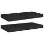 Floating wall shelves 2 units black MDF 50x23x3.8 cm by vidaXL, Shelves and shelves - Ref: Foro24-323830, Price: 40,22 €, Dis...