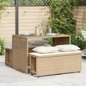3-piece garden dining set with beige synthetic rattan cushions by , Garden sets - Ref: Foro24-4003906, Price: 246,42 €, Disco...
